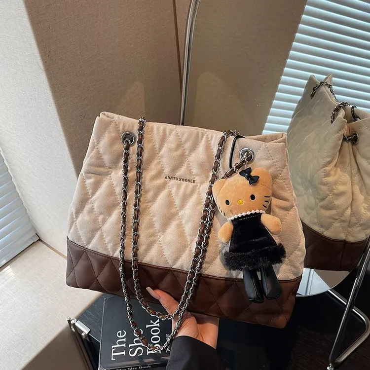 艾米兔女包2025新款潮流复古菱格链条包时尚百搭小众单肩斜挎包