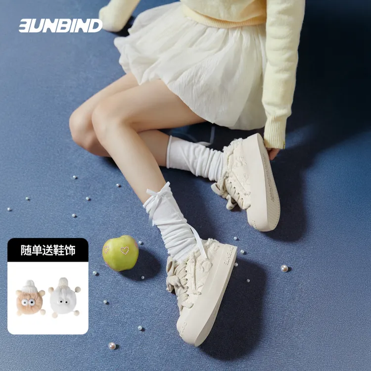 3unbind·3B大头鞋【小香风】新款增高厚底帆布鞋休闲百搭小白鞋