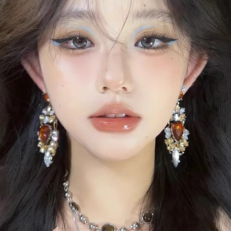 合金锆石耳饰 春山-博主同款复古重工民族风百搭女轻奢气质长款