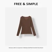 Free&Simple-‘上瘾T’极简时尚韩系感早秋款柔软质地T恤-6105