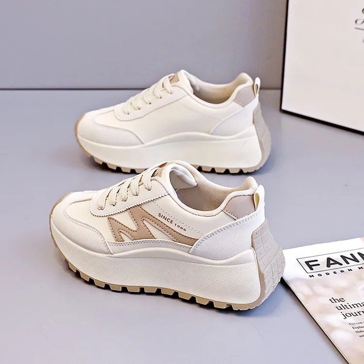 2025春季新款时尚女鞋百搭厚底增高老爹鞋ins潮鞋板鞋运动休闲鞋