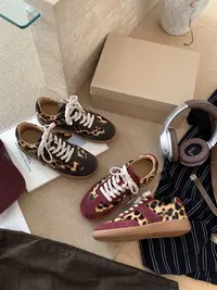 精致时髦~日系软底真皮马毛复古豹纹德训鞋 鞋休闲鞋板鞋25173/B3