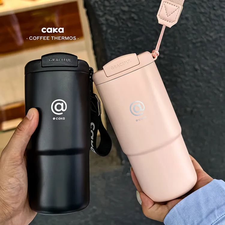 CAKA/茶卡咖啡保温杯拿铁杯子女生316L不锈钢随行学生直饮水杯新
