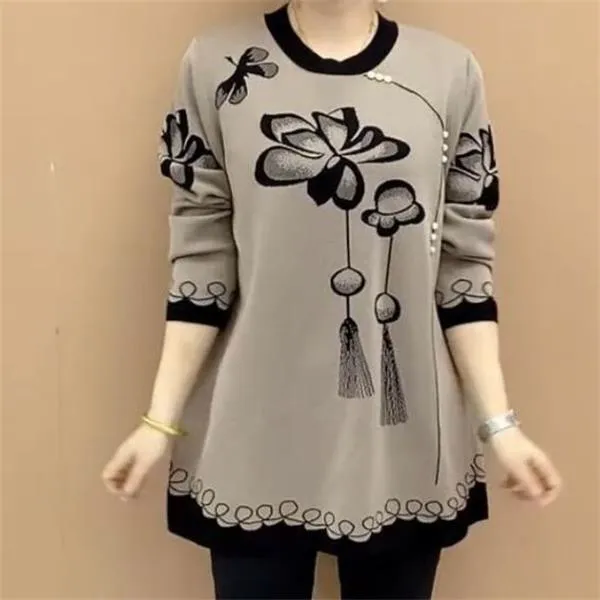 时尚韩版休闲宽松显瘦大版针织衫秋冬长袖洋气潮流减龄新款毛衣