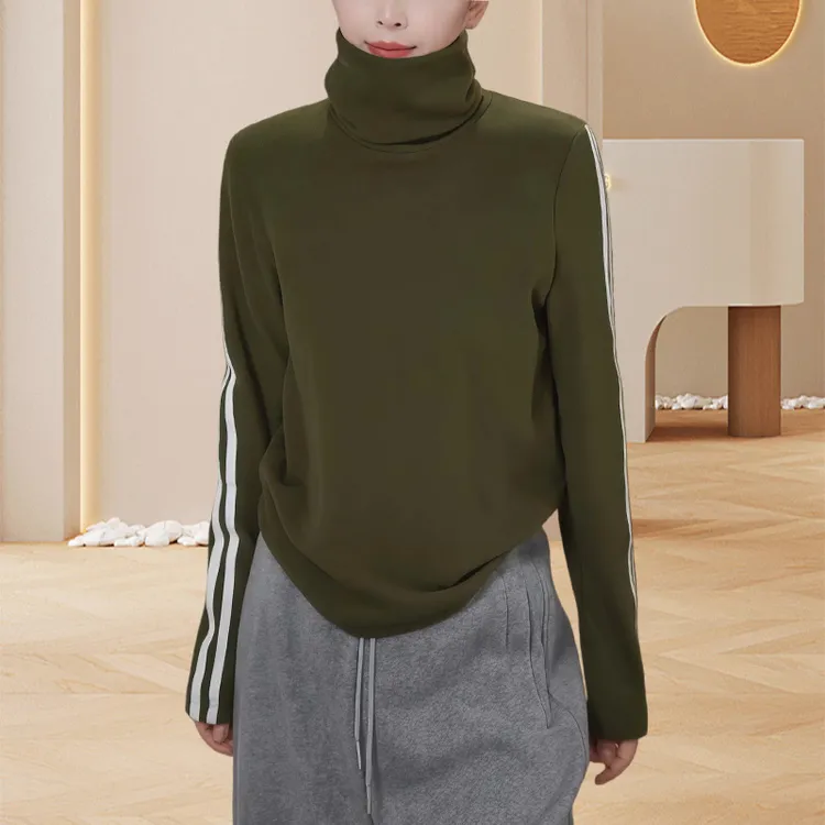 堆堆领设计感T恤打底衫春秋新款时尚休闲风保暖内搭显瘦上衣女装