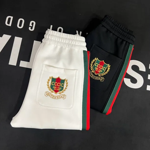 秋冬新款运动棉百搭舒适宽松纯色侧边条潮流时尚男士卫裤【8841】