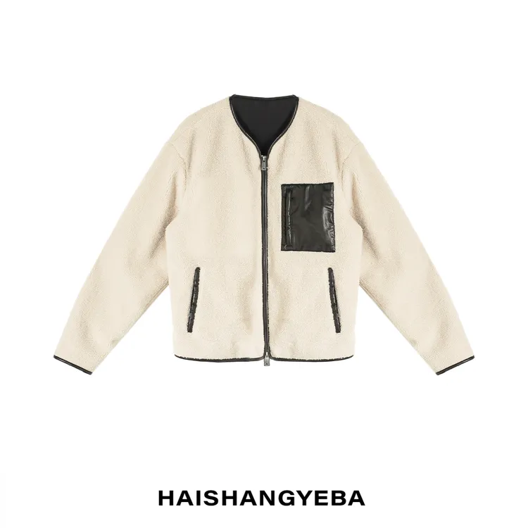 【海上叶爸】新款2025秋冬百搭男女同款圆领拉链宽松摇粒绒外套