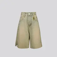 2025夏新款设计师艾绿水洗牛仔四分裤时尚短裤显高显瘦休闲裤潮流