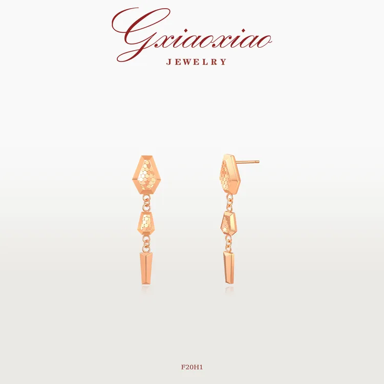 G XIAOXIAO 镀K金 法式气质优雅高级设计感蛇形流苏耳环 F20H1