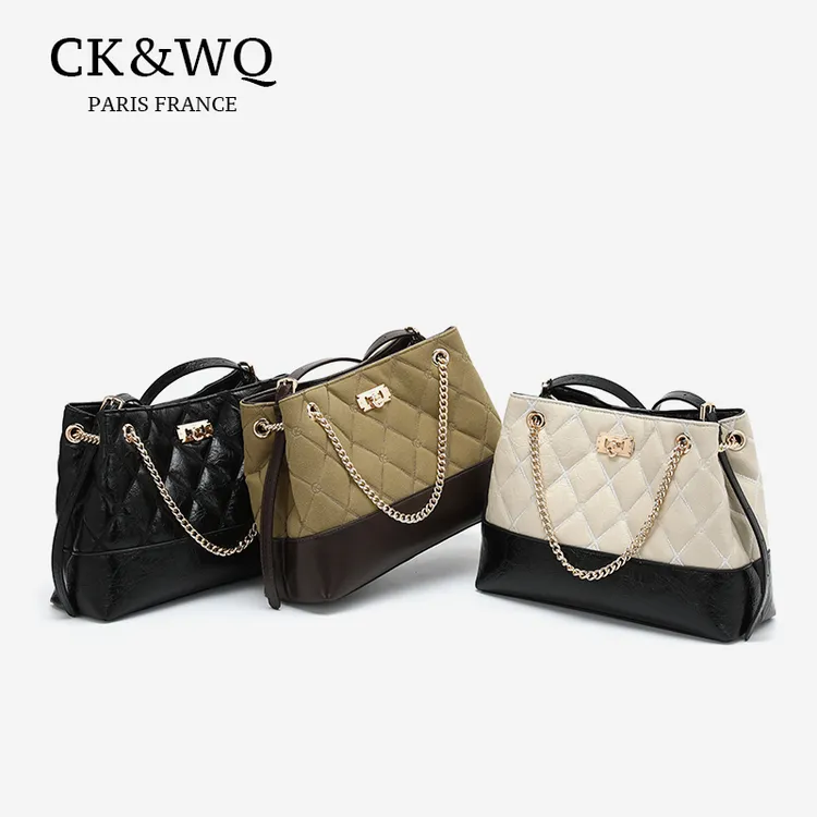 CK&WQ包包女款爆款2025新款 时尚百搭菱格单肩包气质通勤斜挎包