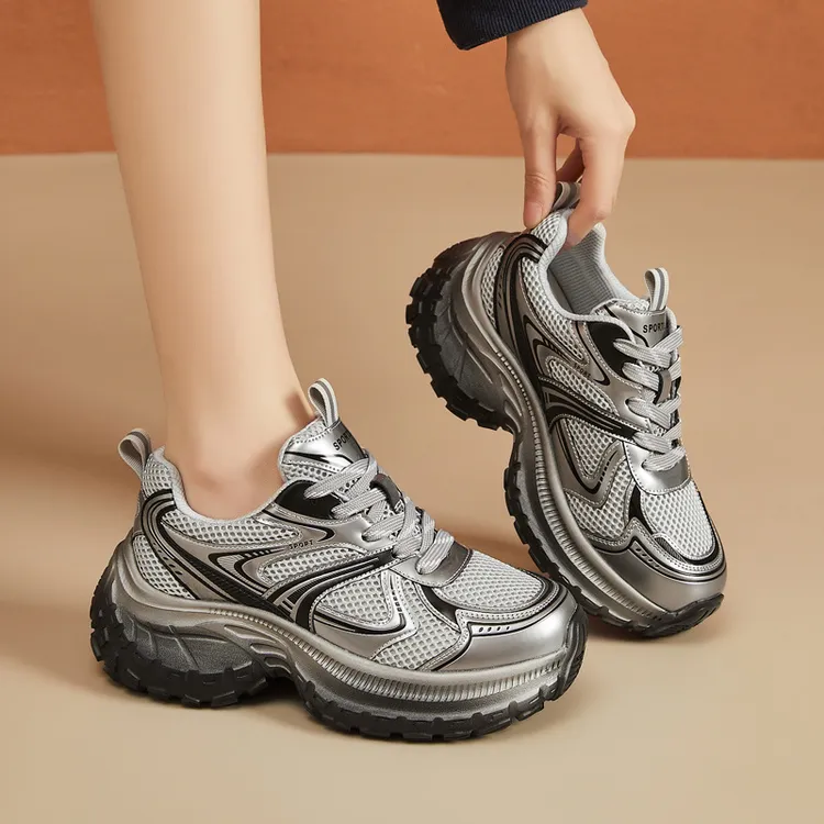 玛古芭老爹鞋女士春夏季透气新款单鞋轻便时尚百搭厚底运动休闲鞋