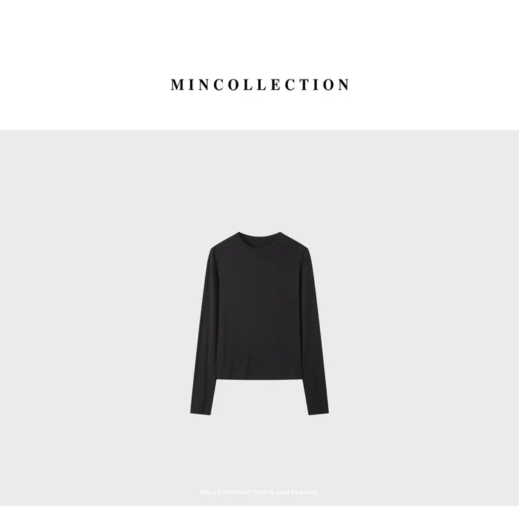 DE Mincollection凉感黑T/爽滑冰凉显瘦简约圆领运动休闲T恤40241