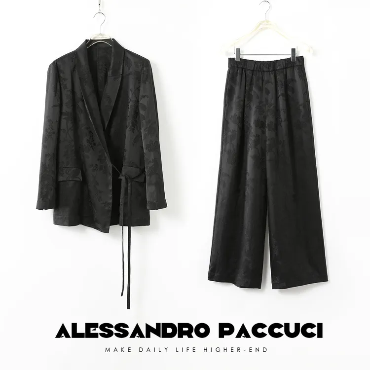 AP洛哥26822X【雀登枝】新中式提花国潮静奢风西装外套/休闲裤子