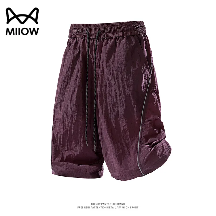 猫人美式拼接短裤男夏季新款速干透气五分裤休闲百搭凉感直筒裤子