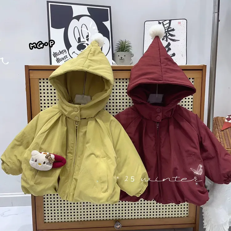 女童外套秋冬季2025新款儿童洋气加绒加厚派克棉服外套宝宝深秋