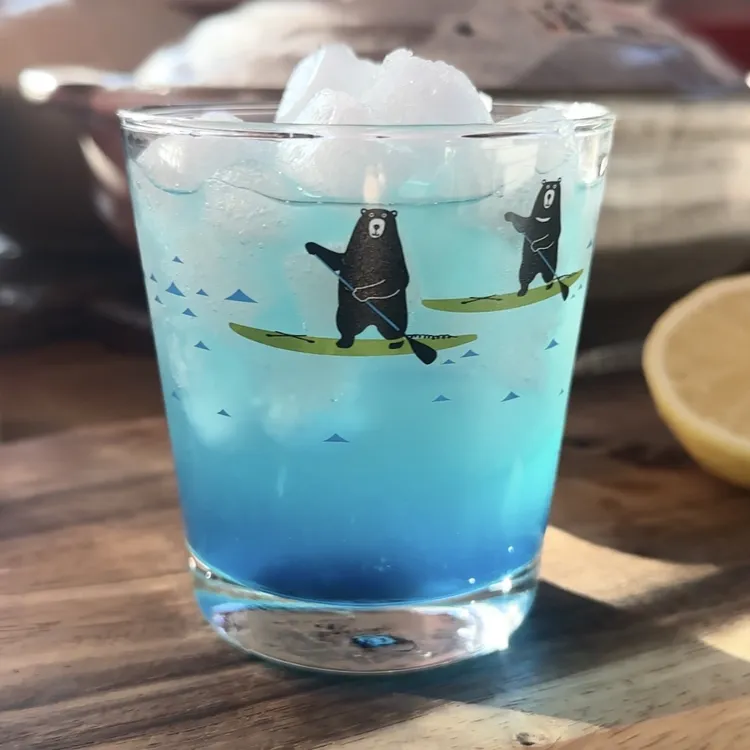 五郎 日本进口 高颜值黑熊潜水皮划艇划浆板玻璃杯 水杯 冷饮杯