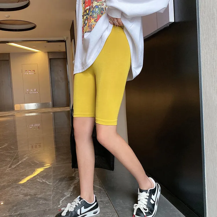 现货莫代尔七分裤打底裤女夏天大码防走光安全裤薄款外穿五分短裤