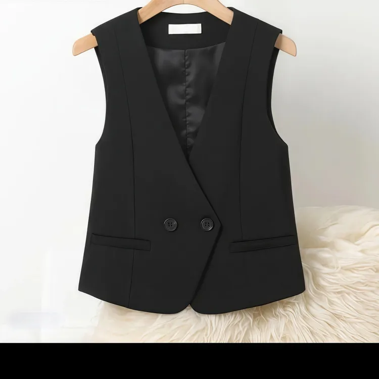 修身型短款工字型春夏秋薄款马夹时尚气质上衣春秋显瘦百搭2510