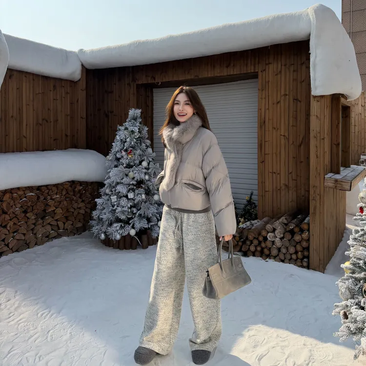 Moprobably李予诺「雪景」时尚个性气质百搭直筒休闲裤L5451074