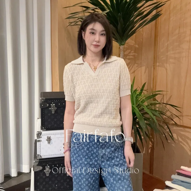 FAIRFAFO林肉肉【字母提花翻领上衣】MK5MA0356夏季小众设计师款