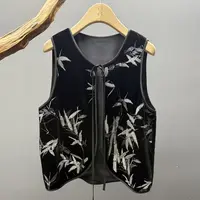墨枝 系带百搭真丝丝绒马甲S900C082