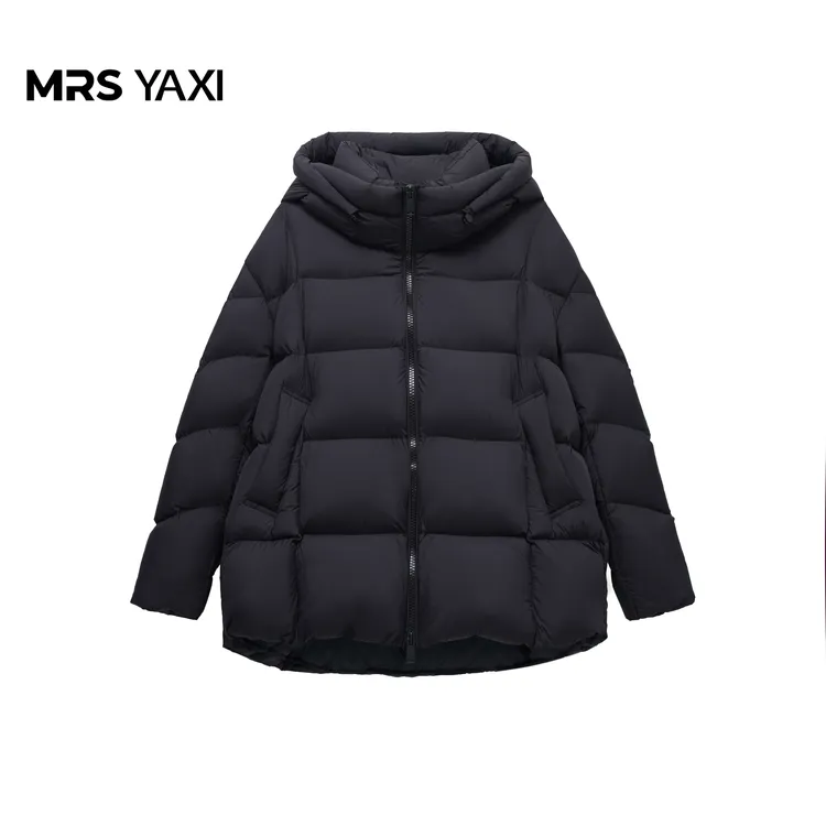 Mrsyaxi轻盈保暖95白鹅绒连帽长款羽绒服YX5093106