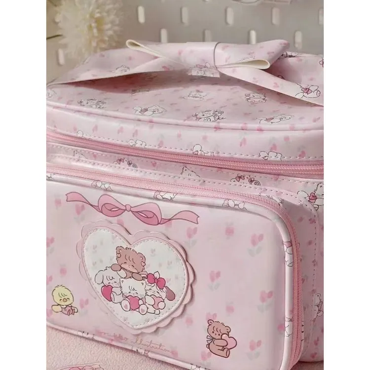 mikko大容量化妆包卡通印花收纳包高颜值多功能便携手提洗漱包袋