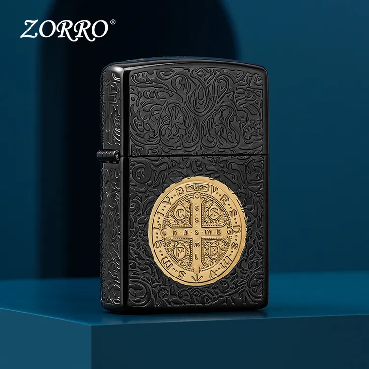 ZORRO佐罗Z902黑金双色康斯坦丁煤油防风打火机送男友节日七夕礼