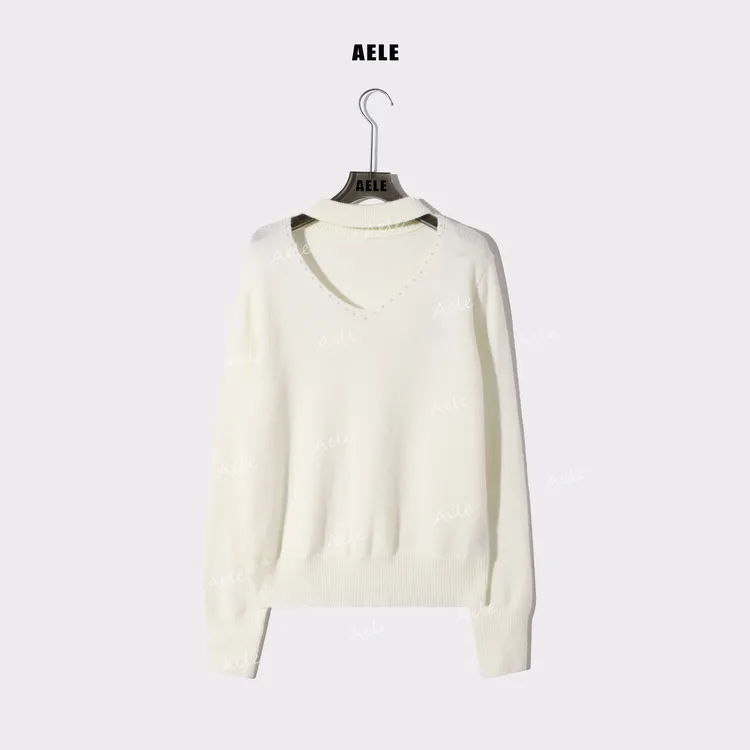 AELE时尚上衣圆领V领设计师针织衫慵懒风毛衣 X855 3629 AD
