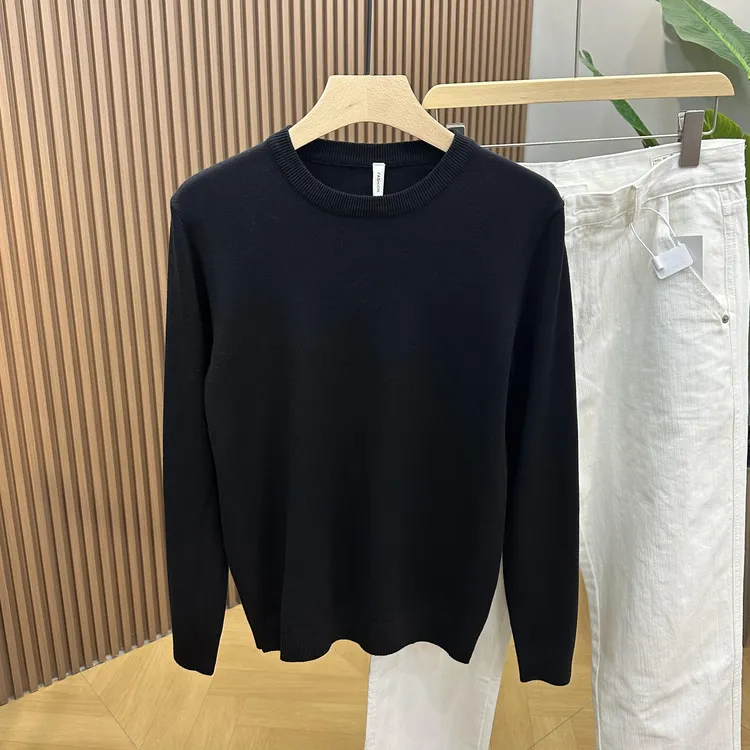 男款圆领秋冬新款打底净版毛衣时尚个性潮流上衣休闲简约针织线衣