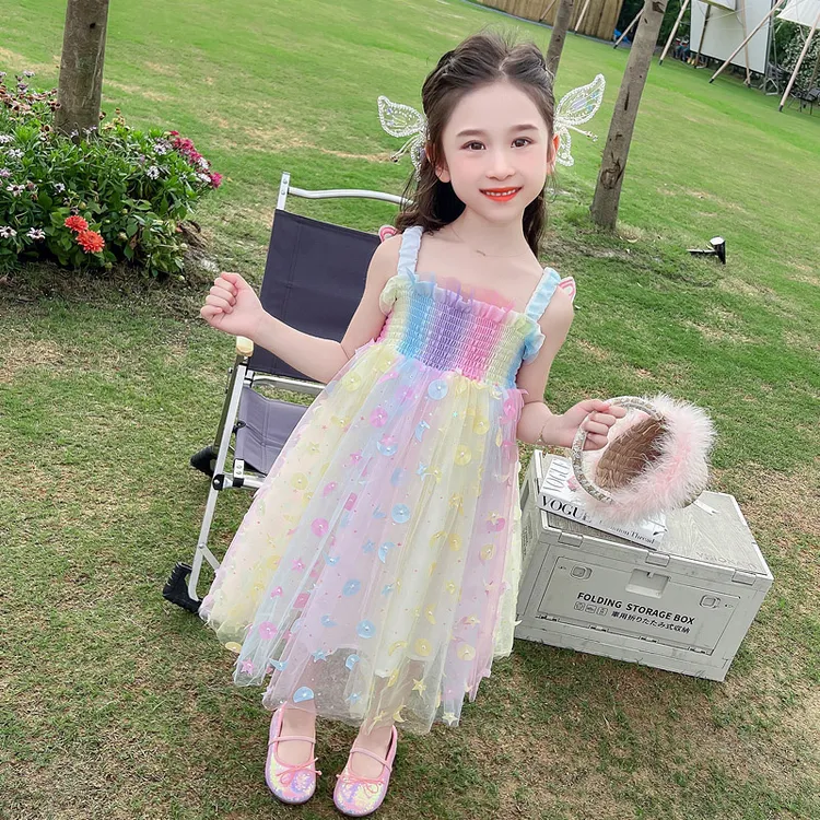 女童吊带连衣裙2025新款夏季女孩韩版洋气时髦公主裙女宝宝夏装潮