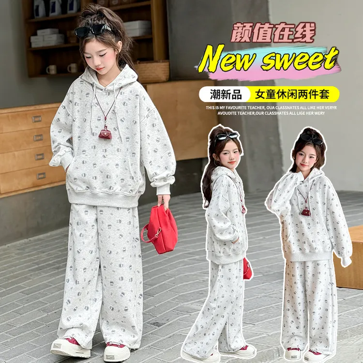 女童秋装两件套秋款新款女孩中大童拉布布春秋休闲可爱儿童衣服