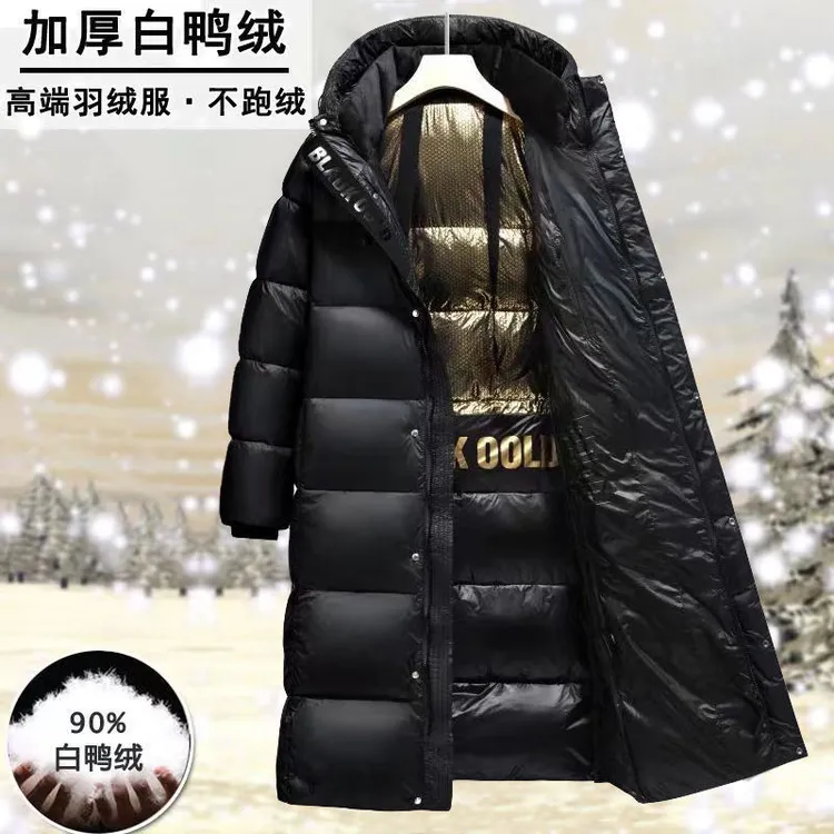 黑金羽绒服男女加厚长款新款冬季保暖过膝鸭绒情侣德绒正宗军棉衣