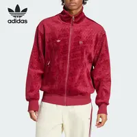 Adidas/阿迪达斯正品三叶草男女户外丝绒拉链足球时尚外套JV9271