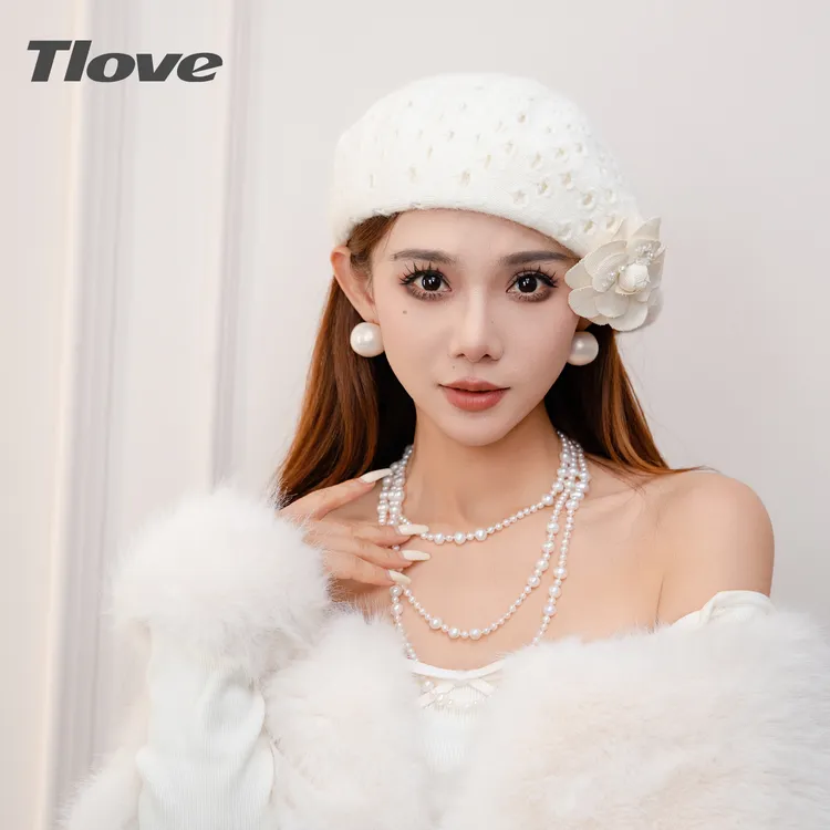 9888夏季无檐秋季休闲风花朵短檐包头帽