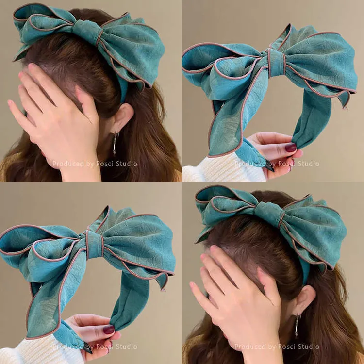 森系多层蝴蝶结宽边发箍女日常外戴立体发卡发饰洗脸头窟2025新款