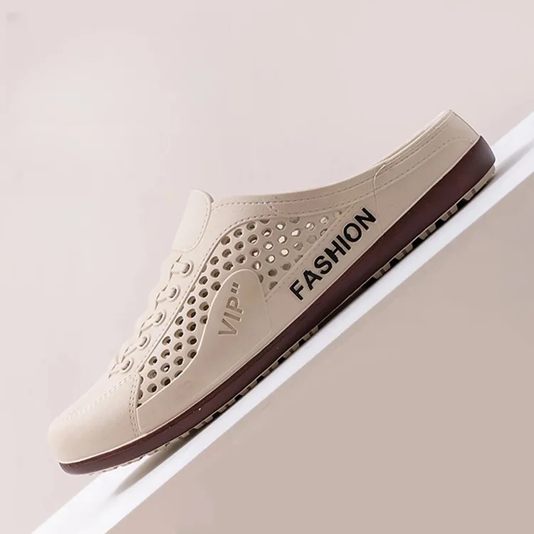 男鞋夏季新款透气网鞋男一脚蹬懒人无后跟半拖鞋时尚跃立休闲潮鞋