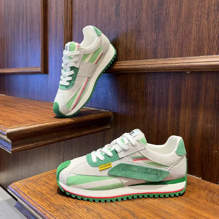 男鞋2025春季新款潮流皮革拼接休闲运动鞋低帮百搭时尚男生潮鞋子