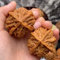 文玩核桃把件凹底四棱44