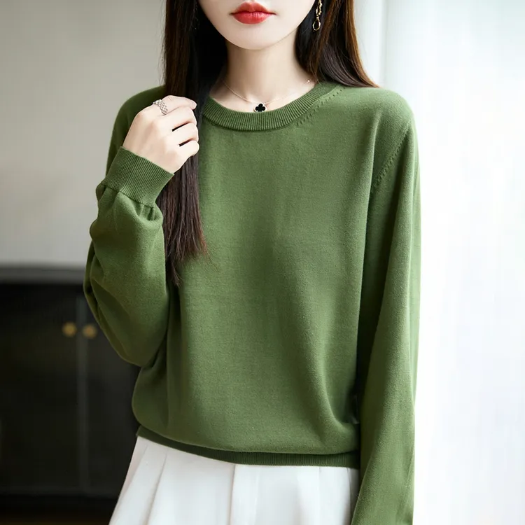100%纯棉衫针织内搭秋季黑色女百搭女士宽松太阳花毛衣