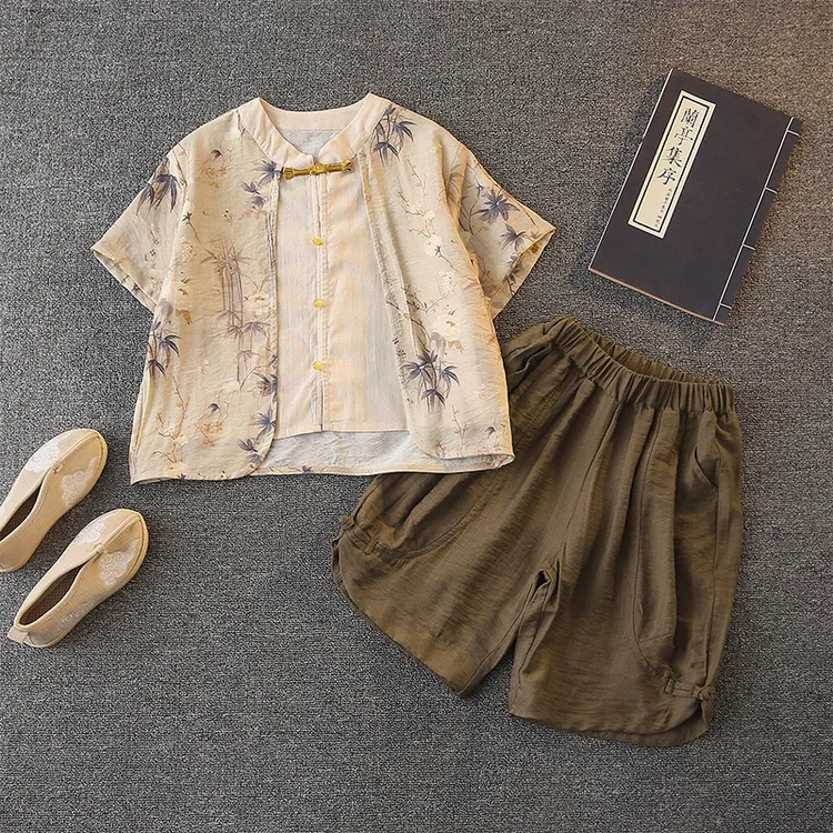 男汉服宝宝男宝洋气男孩小童套装男童薄款古装夏季夏装复古儿童