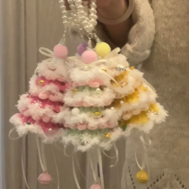 【喵喵】扭扭棒彩色毛边圣诞树挂件diy材料包圣诞礼物驾车个人用品