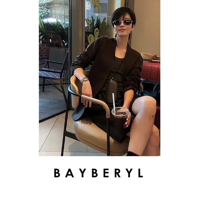 CC09-BAYBERYL老贝MM西装*无领及简时尚羊毛百搭25秋外套XZ5H0405