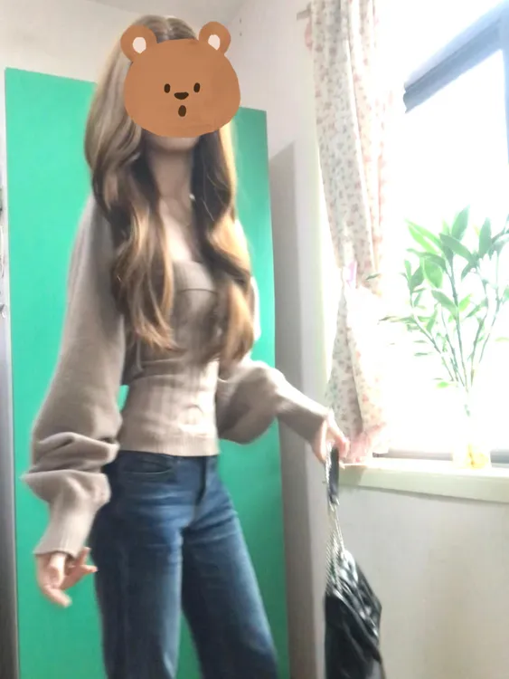 秋冬穿搭一整套韩系纯欲风灯笼袖针织开衫女叠穿吊带背心两件套装