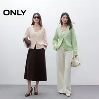 ONLY2025秋季新款软糯松弛感落肩宽松纽扣开衫针织衫女|12533B010
