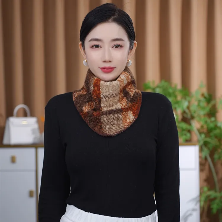 围巾格子条纹双面女士保暖韩版轻职风