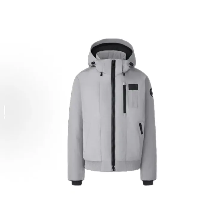 CANADA GOOSE加拿大鹅BordenBomber黑标兜帽饰边羽绒服鹅羽绒服