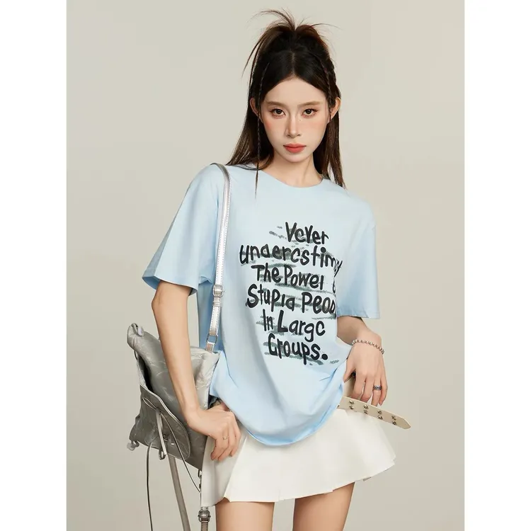 【小巧定制】XQ2527夏季新款显瘦百搭印花上衣