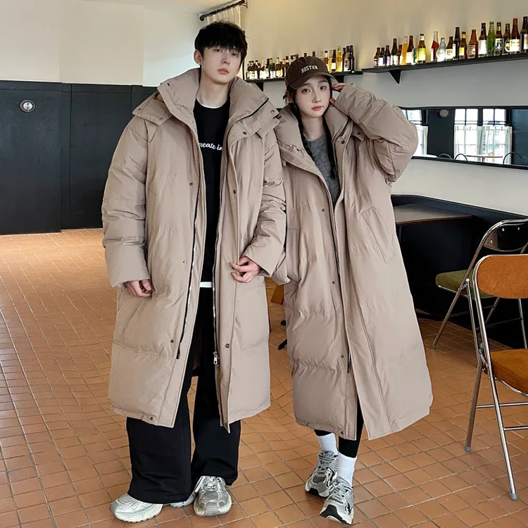 东北超长款防寒羽绒服男冬季新款情侣保暖加厚中戏过膝网红外套潮