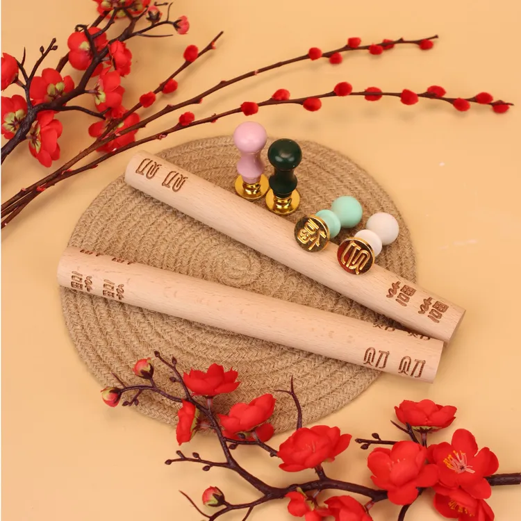 福禄双全擀面杖创意印花面食神器刻字包饺子居家好物不粘家用